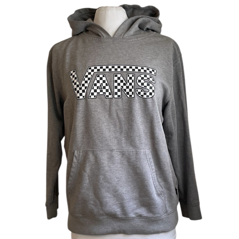 Vans Checkered Logo Hoodie 'Off The Wall' Heather Gray XL